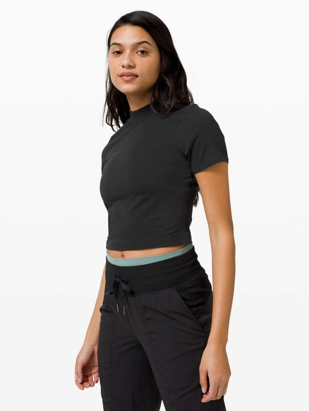 Lululemon Kitsilano Mock Neck Tee Black Like New